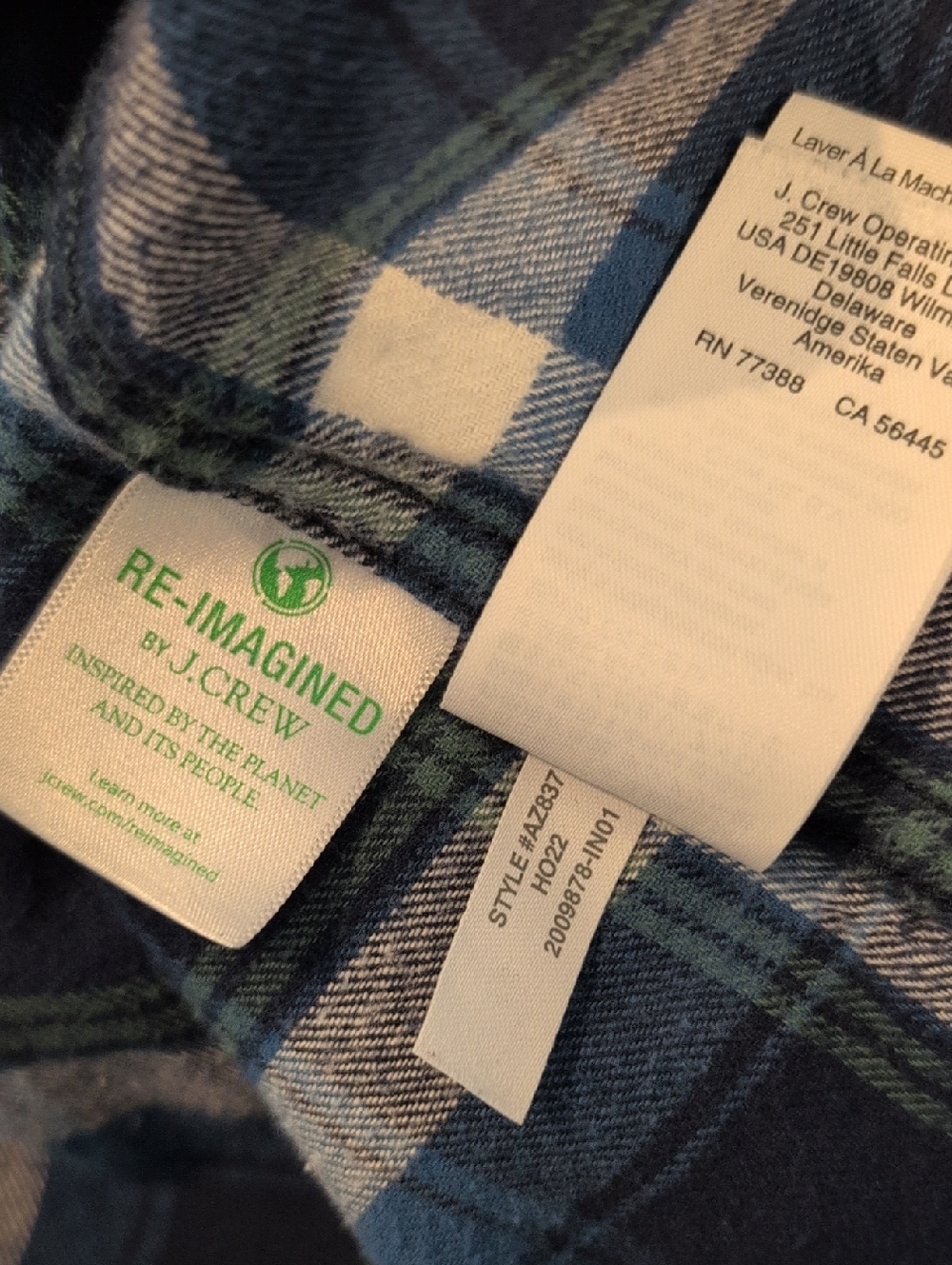 J. Crew Men's Medium Long Sleeve Button Down Plaid Flannel Style #AZ837 - Picture 9 of 13
